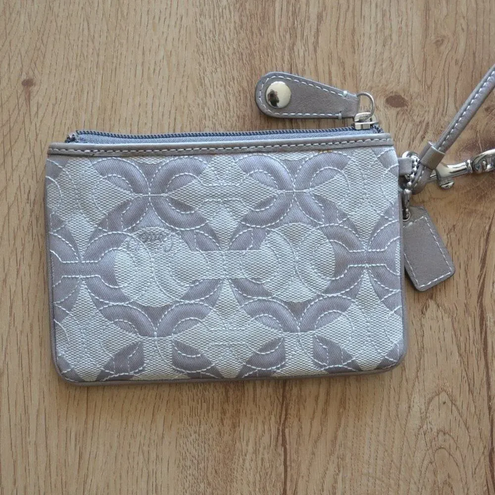Coach Silver Wristlet Purse